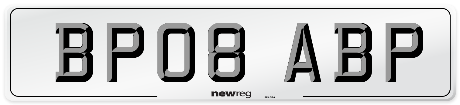 BP08 ABP Number Plate from New Reg